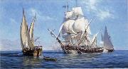 unknow artist Seascape, boats, ships and warships. 99 oil on canvas